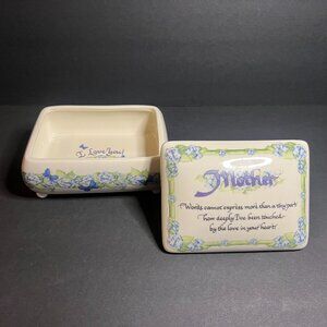 Audrey Jeanne's Expressions Porcelain Rectangular Mother Floral Gift Trinket Box